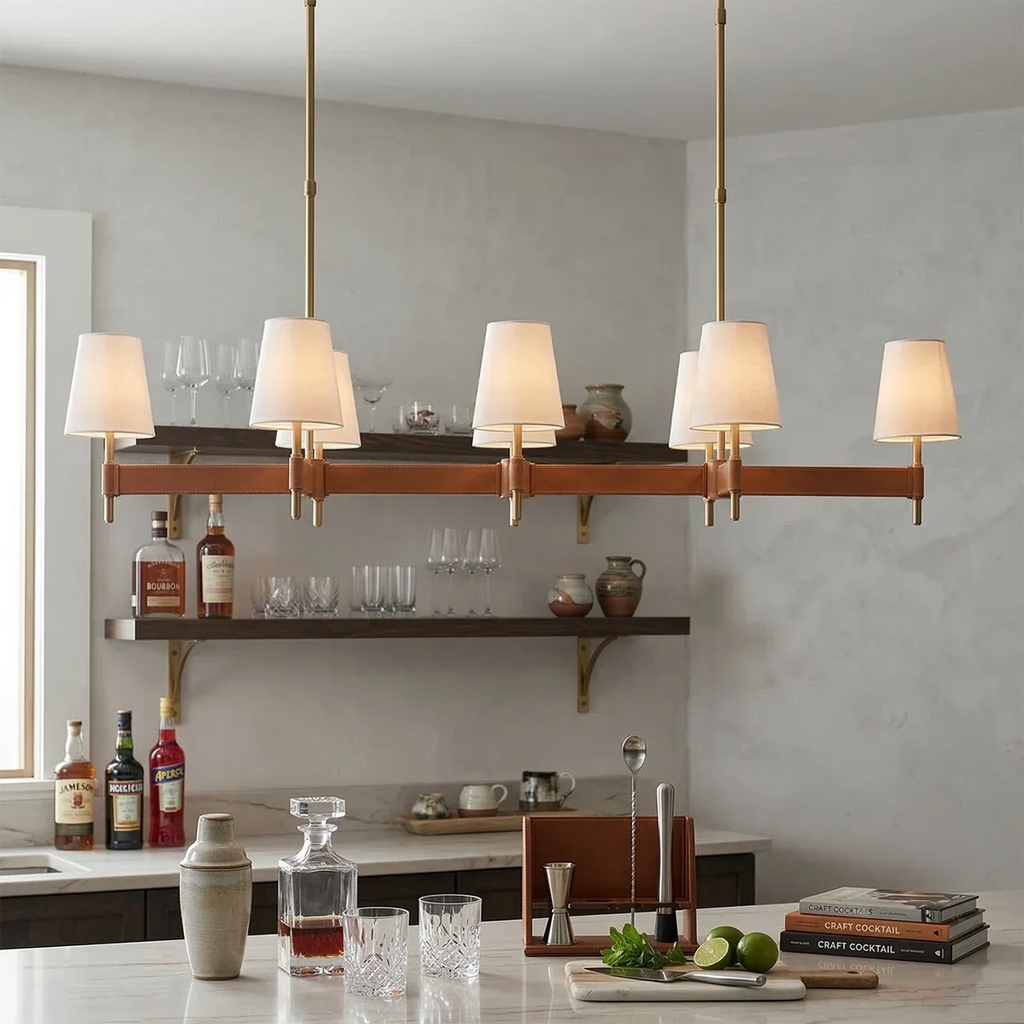 Bramley Leather & Copper Chandelier | wildoxy
