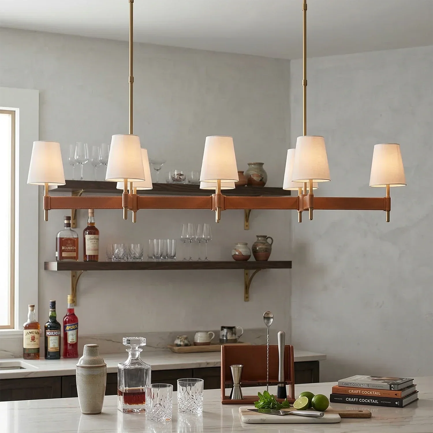 Bramley Leather & Copper Chandelier | wildoxy