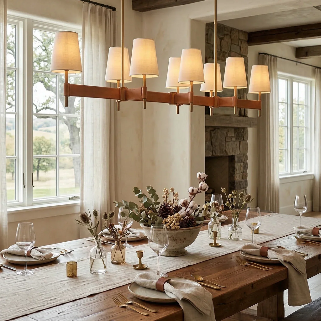 Bramley Leather & Copper Chandelier | wildoxy