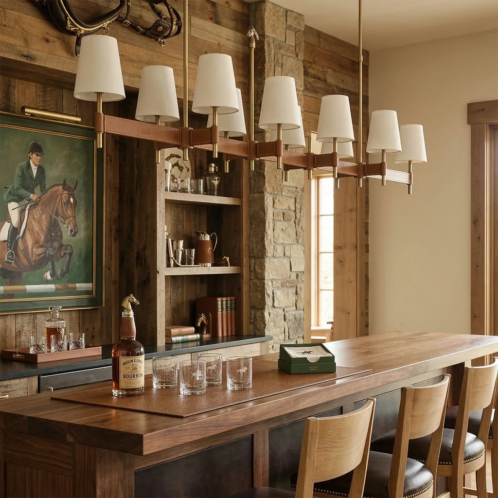 Bramley Leather & Copper Chandelier | wildoxy