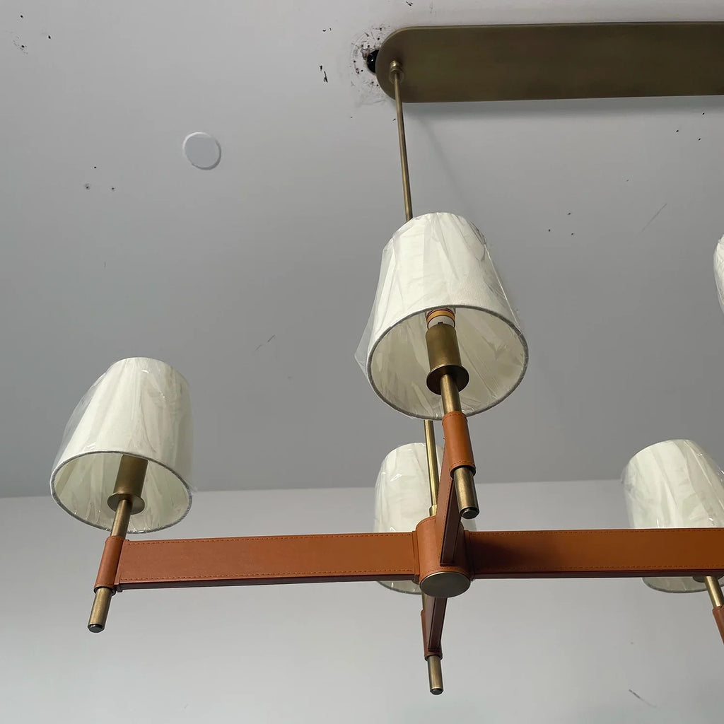 Bramley Leather & Copper Chandelier | wildoxy