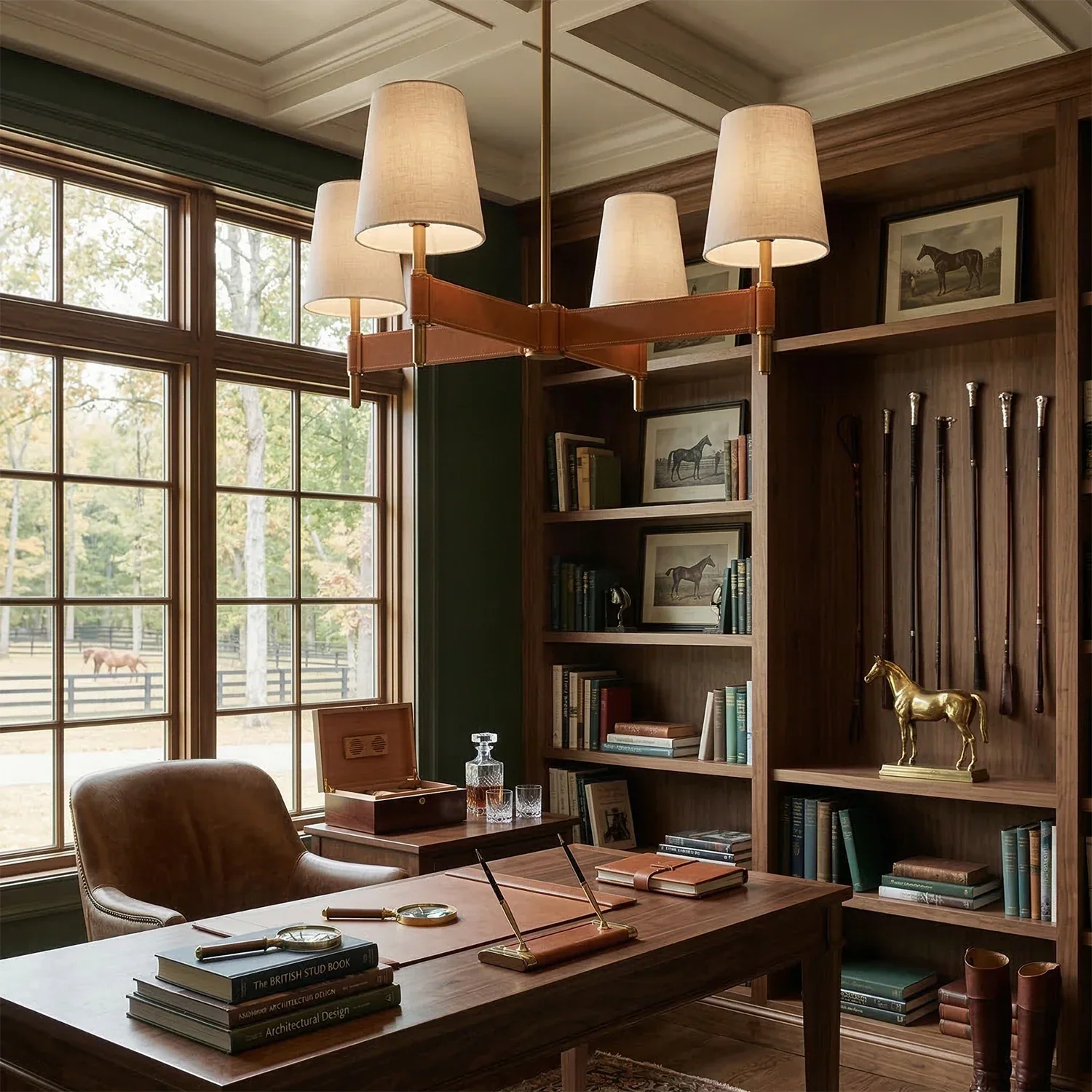 Bramley Leather & Copper Chandelier | wildoxy