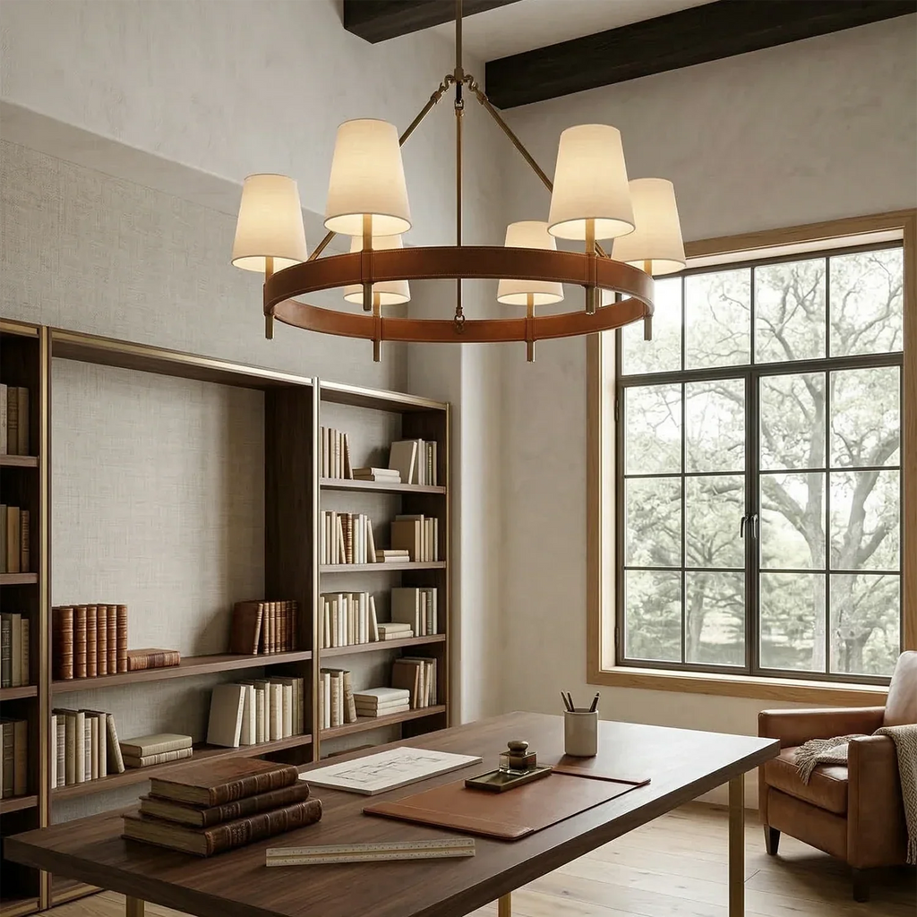Bramley Leather & Copper Chandelier | wildoxy