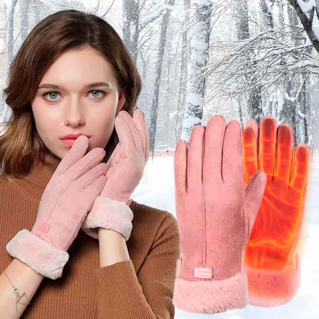 HEATFEMME vattentäta vinterhandskar för kvinnor, justerbar uppvärmning