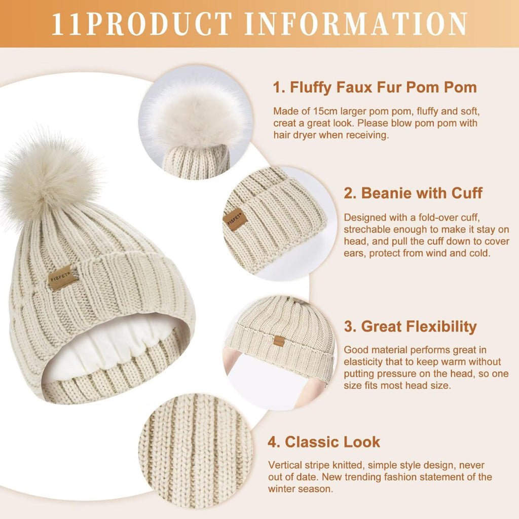 Conjunto de inverno três em um HEATIVA — Conjunto integrado para cabeça, pescoço e mãos
