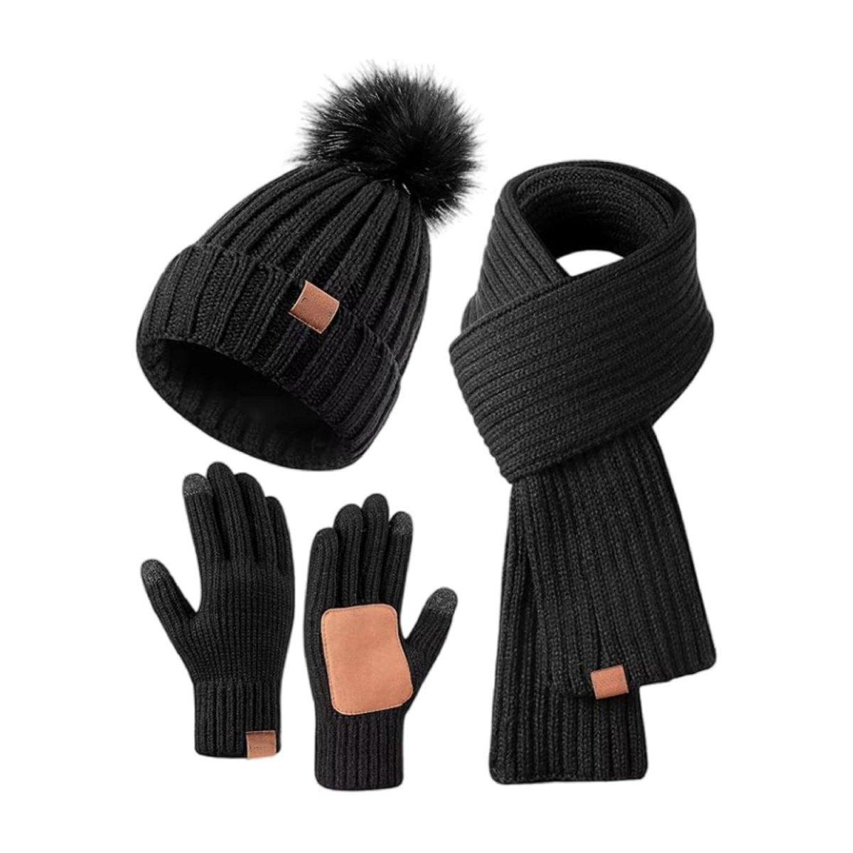 Conjunto de inverno três em um HEATIVA — Conjunto integrado para cabeça, pescoço e mãos