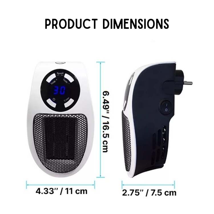 Compacte elektrische keramische kachel — snelle verwarming, 32 m²
