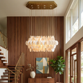 Hexagon Alabaster Tiered Rain Chandelier | wildoxy