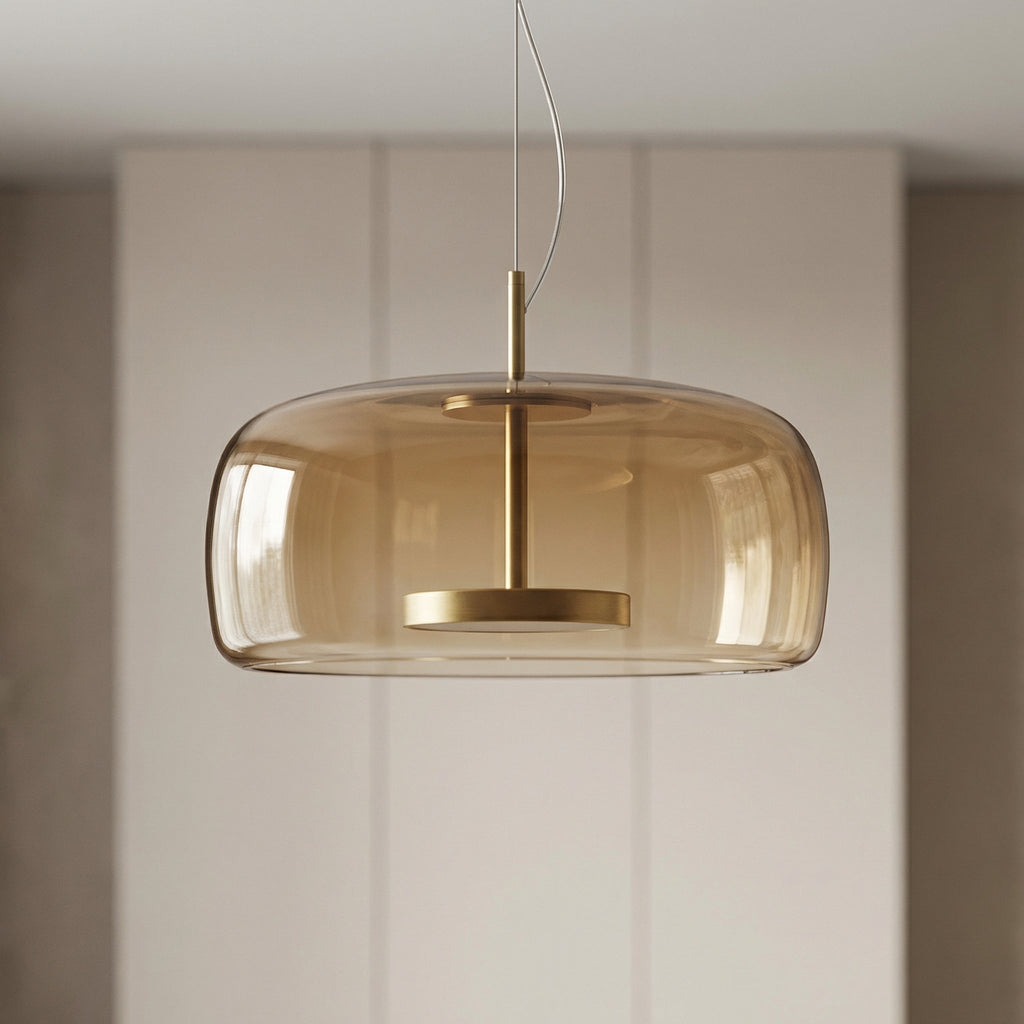 Skandinavisk glastaklampa – bärnstensfärgad/genomskinlig/grå, Ø15/25/35 cm