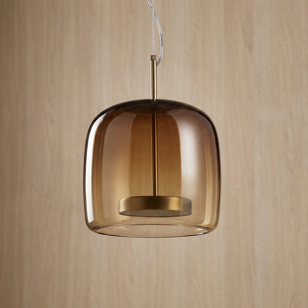 Skandinavisk glastaklampa – bärnstensfärgad/genomskinlig/grå, Ø15/25/35 cm