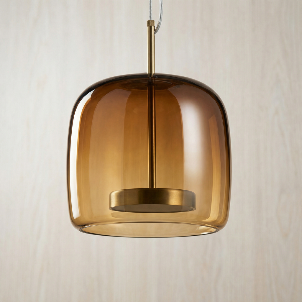 Skandinavisk glastaklampa – bärnstensfärgad/genomskinlig/grå, Ø15/25/35 cm