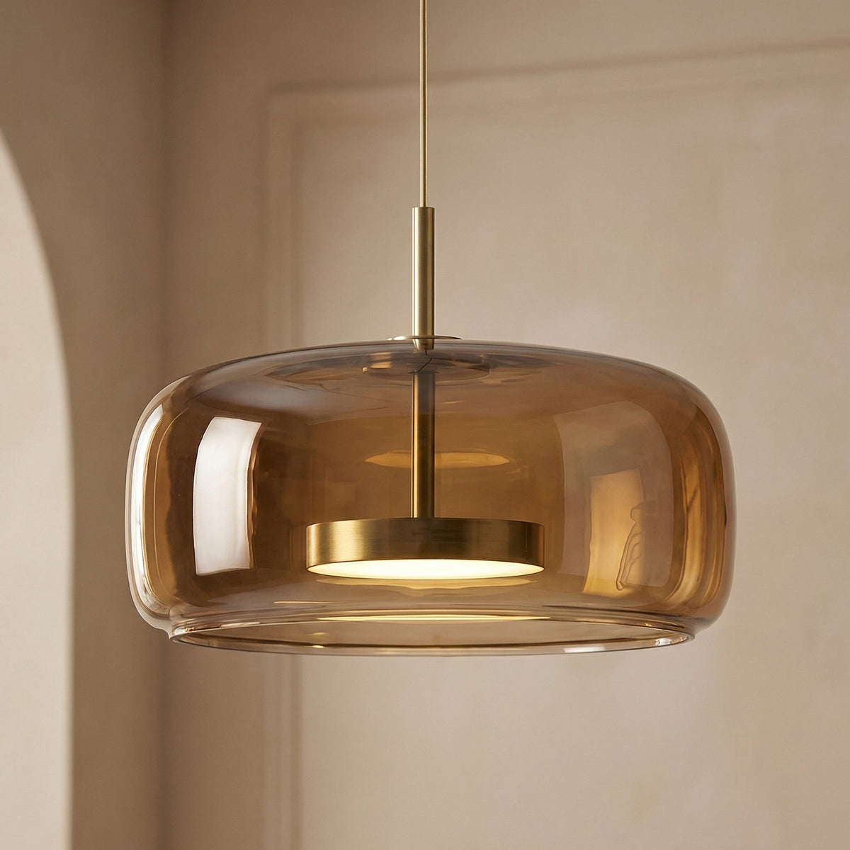 Skandinavisk glastaklampa – bärnstensfärgad/genomskinlig/grå, Ø15/25/35 cm
