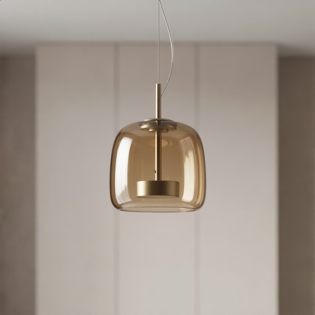 Skandinavisk glastaklampa – bärnstensfärgad/genomskinlig/grå, Ø15/25/35 cm