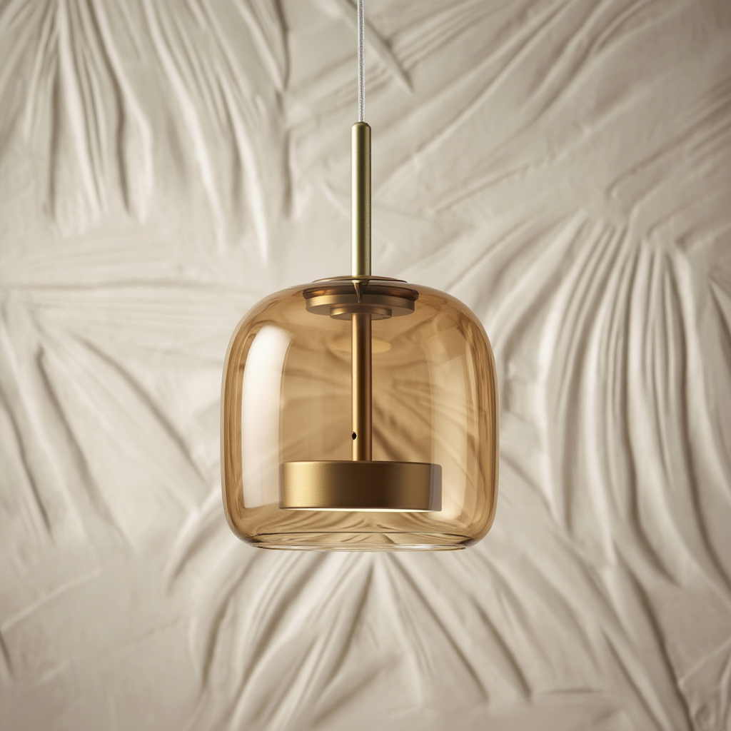 Skandinavisk glastaklampa – bärnstensfärgad/genomskinlig/grå, Ø15/25/35 cm