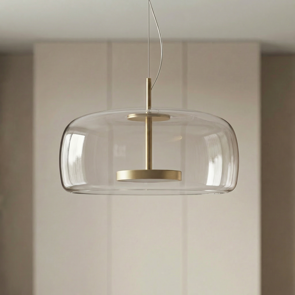 Skandinavisk glastaklampa – bärnstensfärgad/genomskinlig/grå, Ø15/25/35 cm