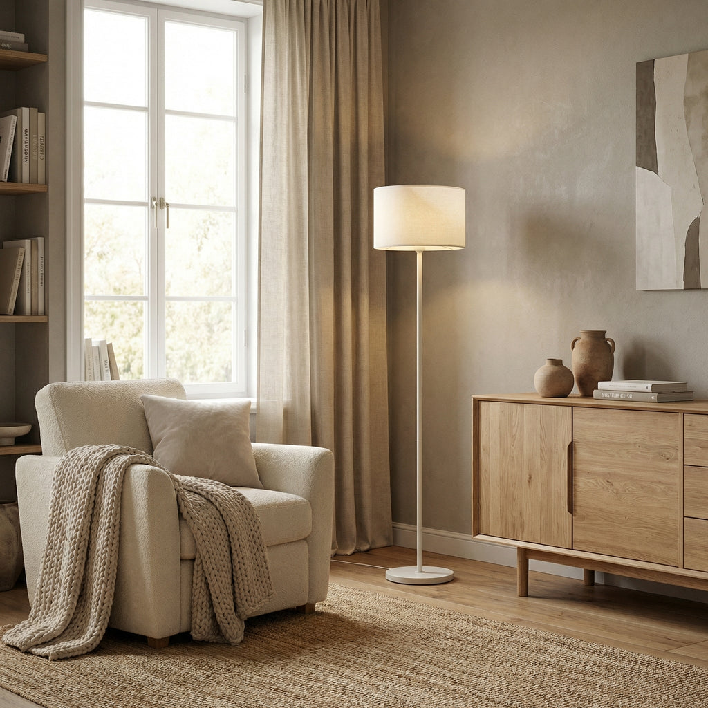 Mesh Floor Lamp with Fabric Inner Diffuser - Wildoxy