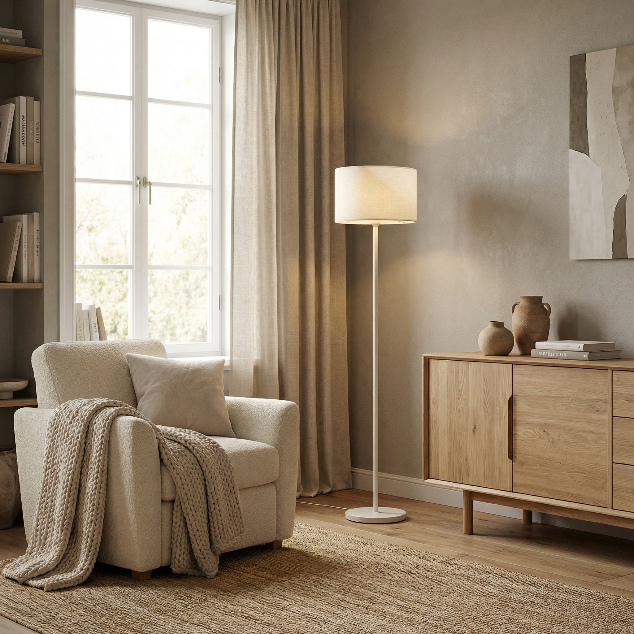 Mesh Floor Lamp with Fabric Inner Diffuser - Wildoxy