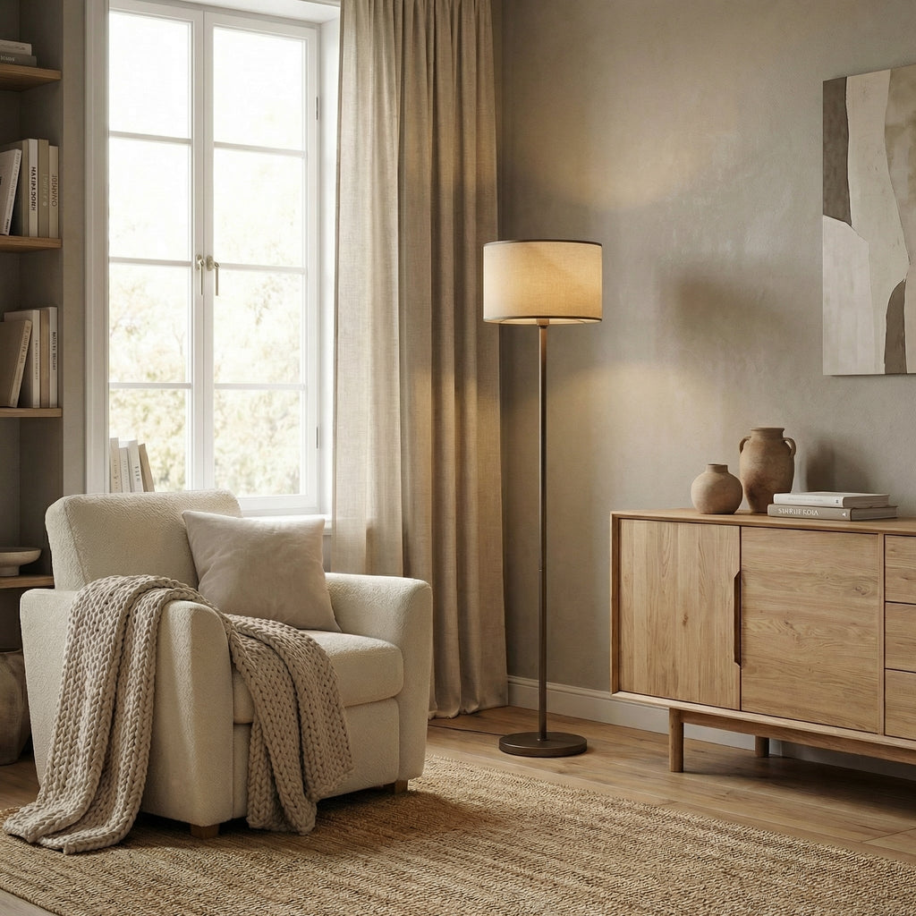 Mesh Floor Lamp with Fabric Inner Diffuser - Wildoxy