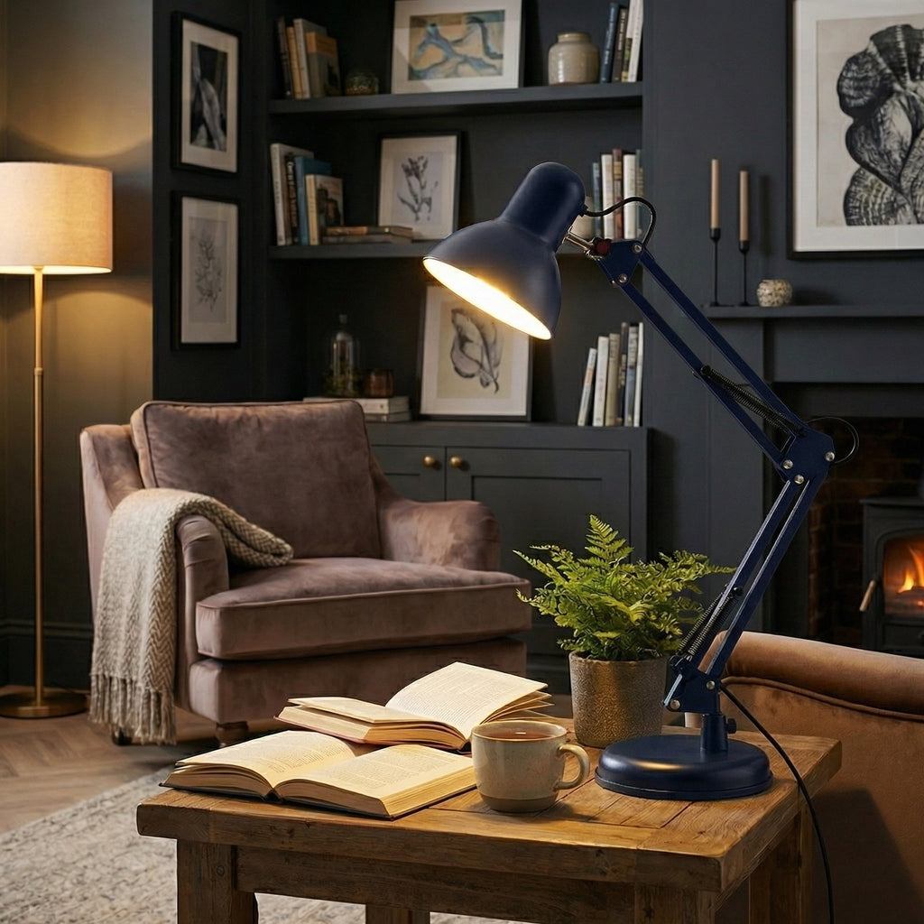 Adjustable Folding Arm Desk Lamp with Long Reach - Wildoxy