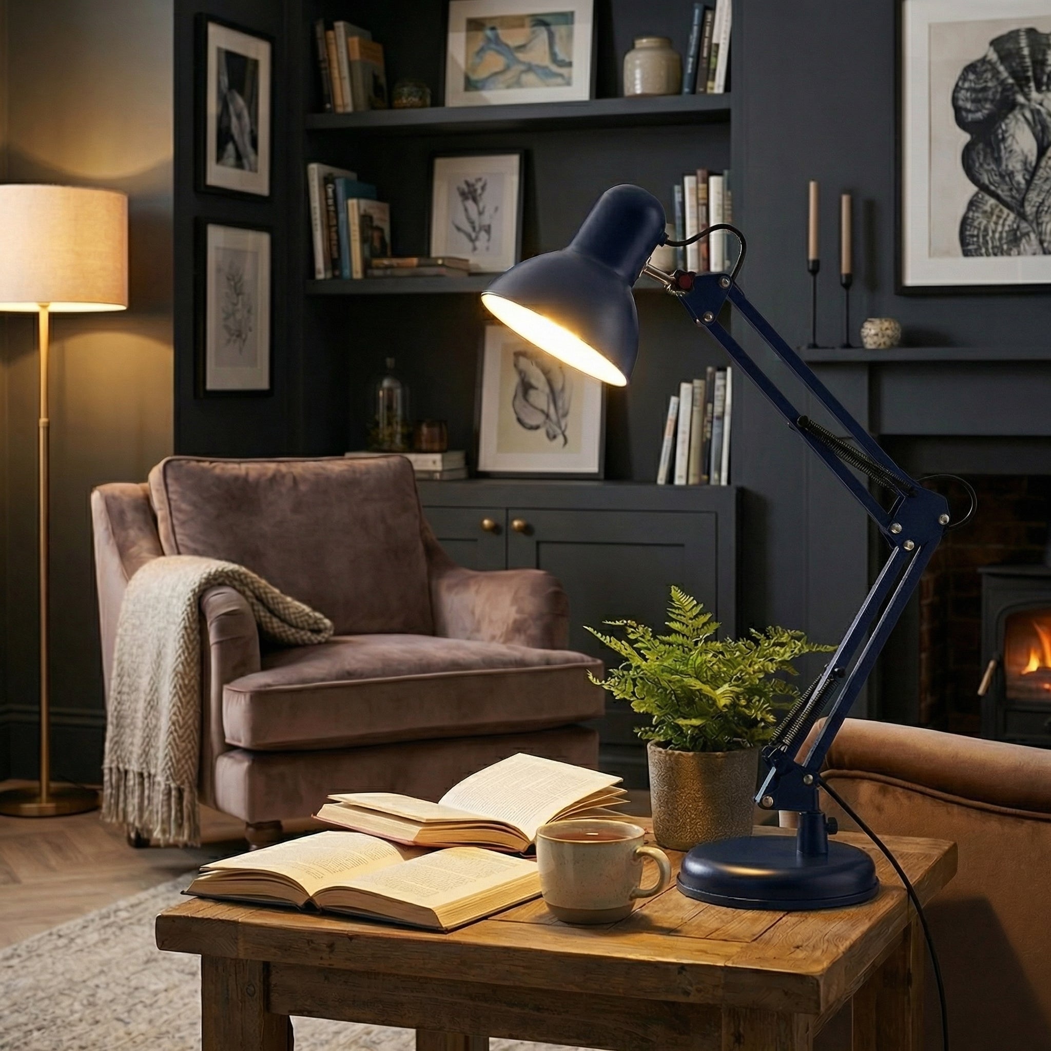 Adjustable Folding Arm Desk Lamp with Long Reach - Wildoxy