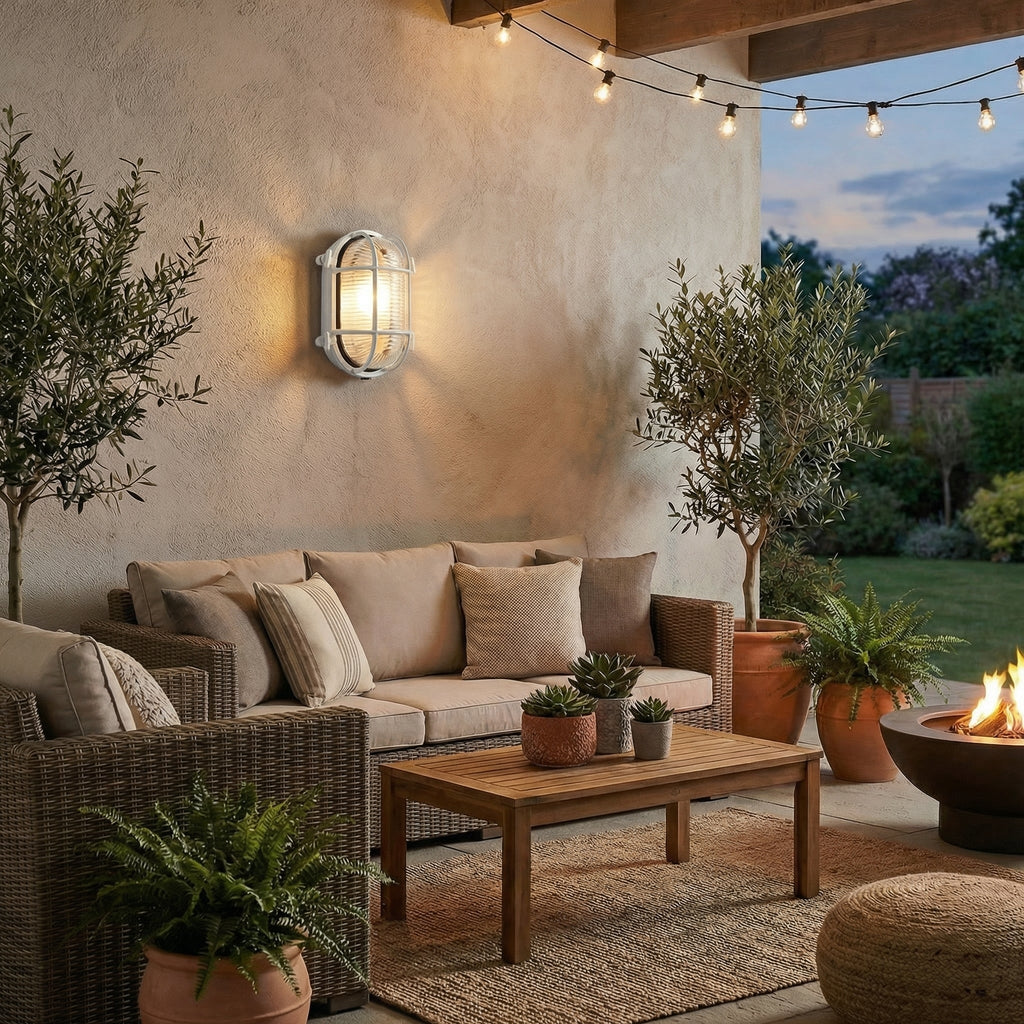 Industrial Retro Outdoor Wall Light with Protective Cage - Wildoxy