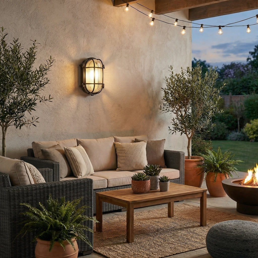 Industrial Retro Outdoor Wall Light with Protective Cage - Wildoxy