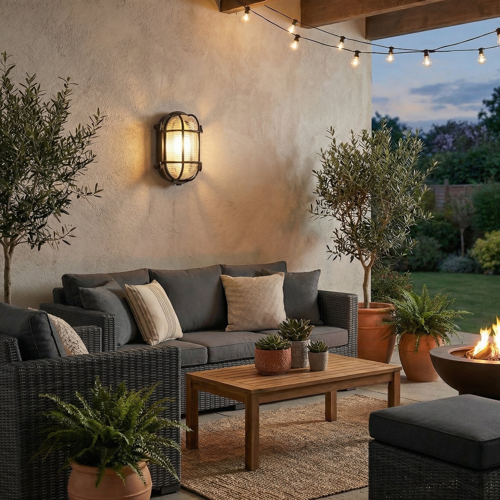 Industrial Retro Outdoor Wall Light with Protective Cage - Wildoxy
