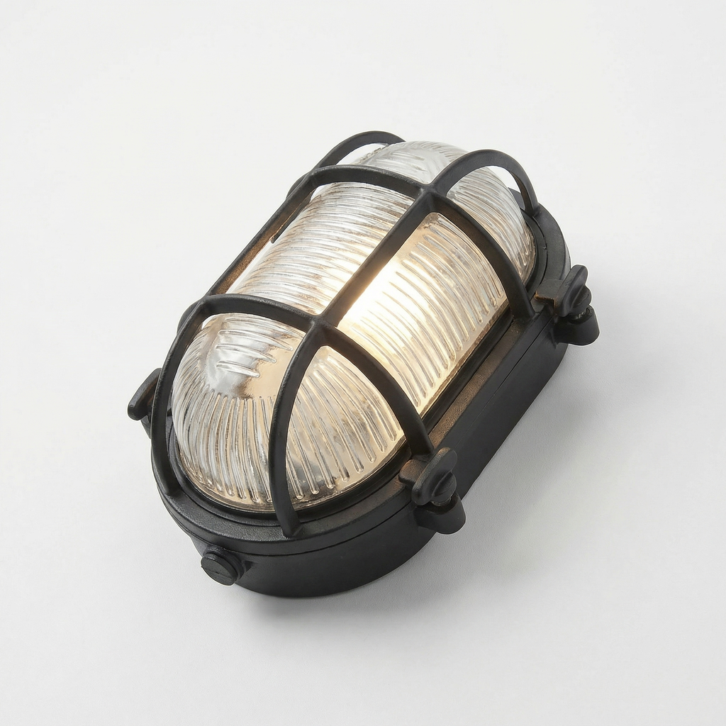 Industrial Retro Outdoor Wall Light with Protective Cage - Wildoxy