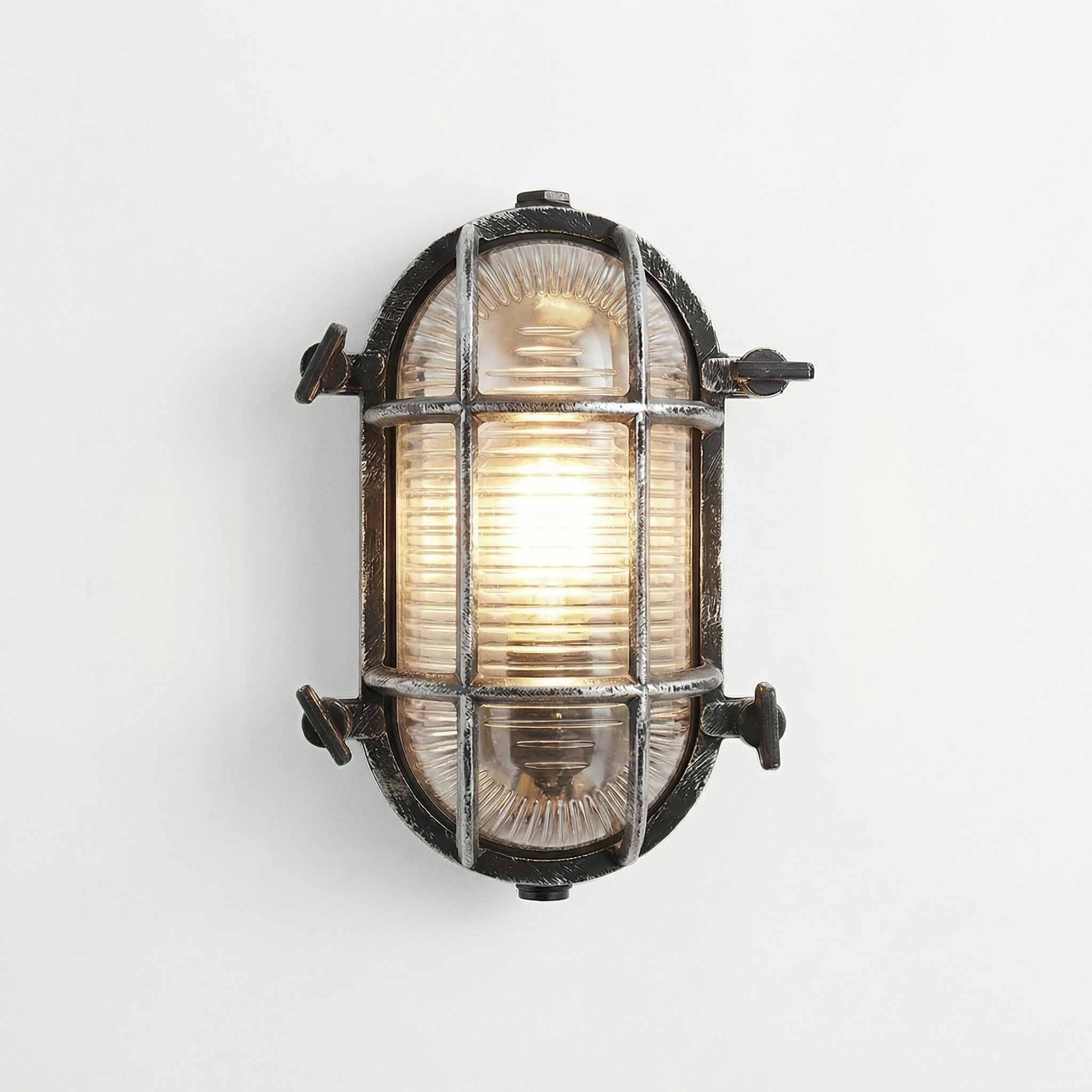 Industrial Retro Outdoor Wall Light with Protective Cage - Wildoxy