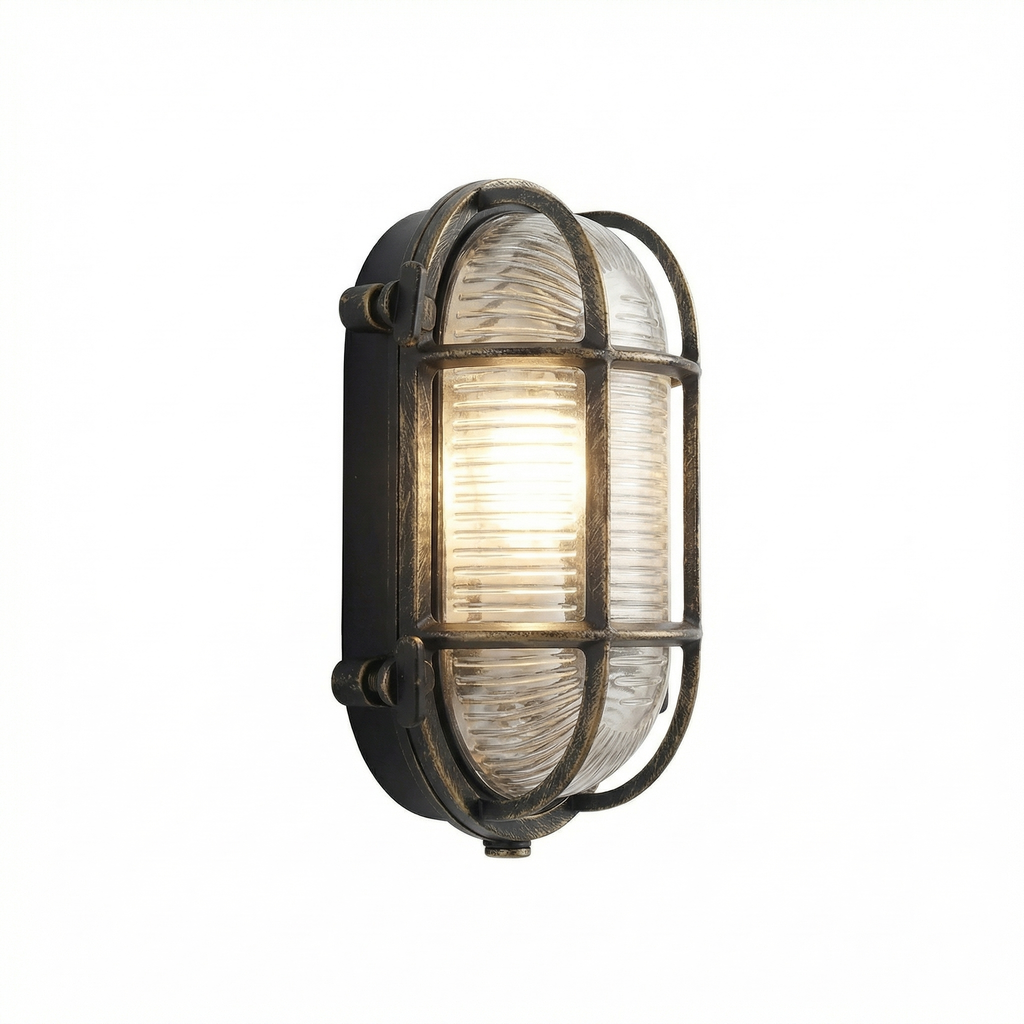 Industrial Retro Outdoor Wall Light with Protective Cage - Wildoxy