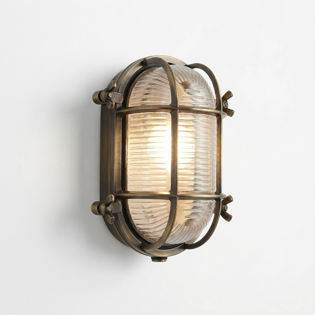 Industrial Retro Outdoor Wall Light with Protective Cage - Wildoxy
