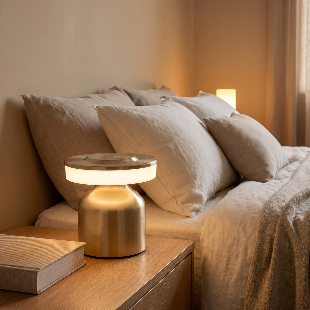 Luz nocturna LED inalámbrica recargable - metálica y regulable