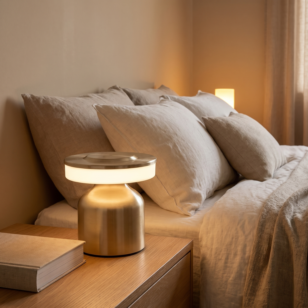 Luz nocturna LED inalámbrica recargable - metálica y regulable