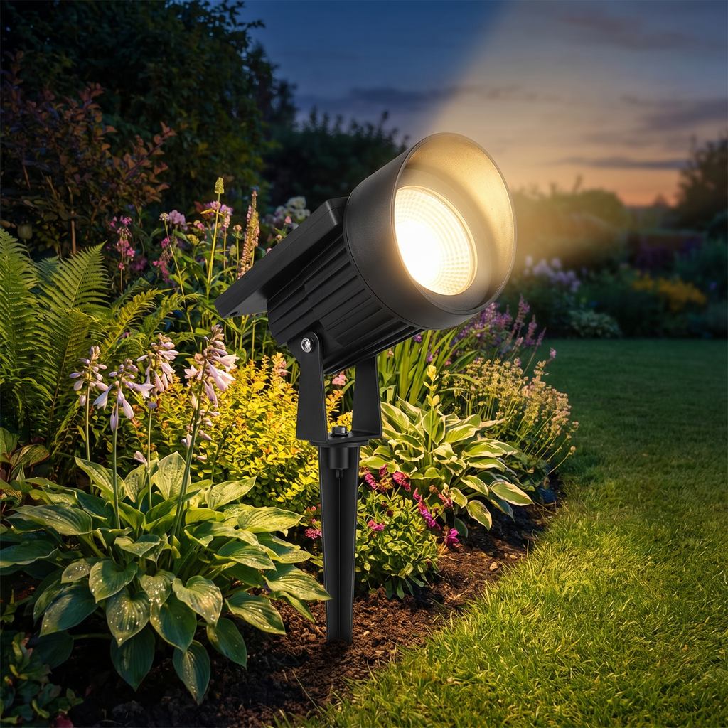 Foco solar LED para suelo - blanco cálido IP65, zoom inalámbrico ajustable