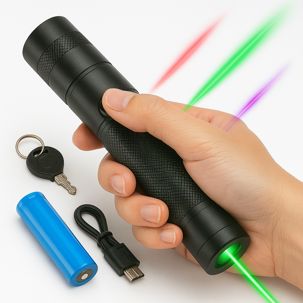 Laserpointer — Einstellbarer Fokus, USB-aufladbar, 10,000m