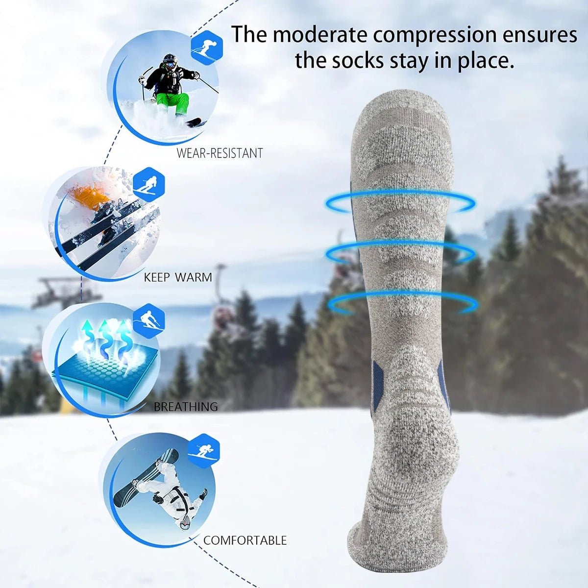 HikeFrost μάλλινες κάλτσες unisex — Θερμικός σωληνωτός σχεδιασμός