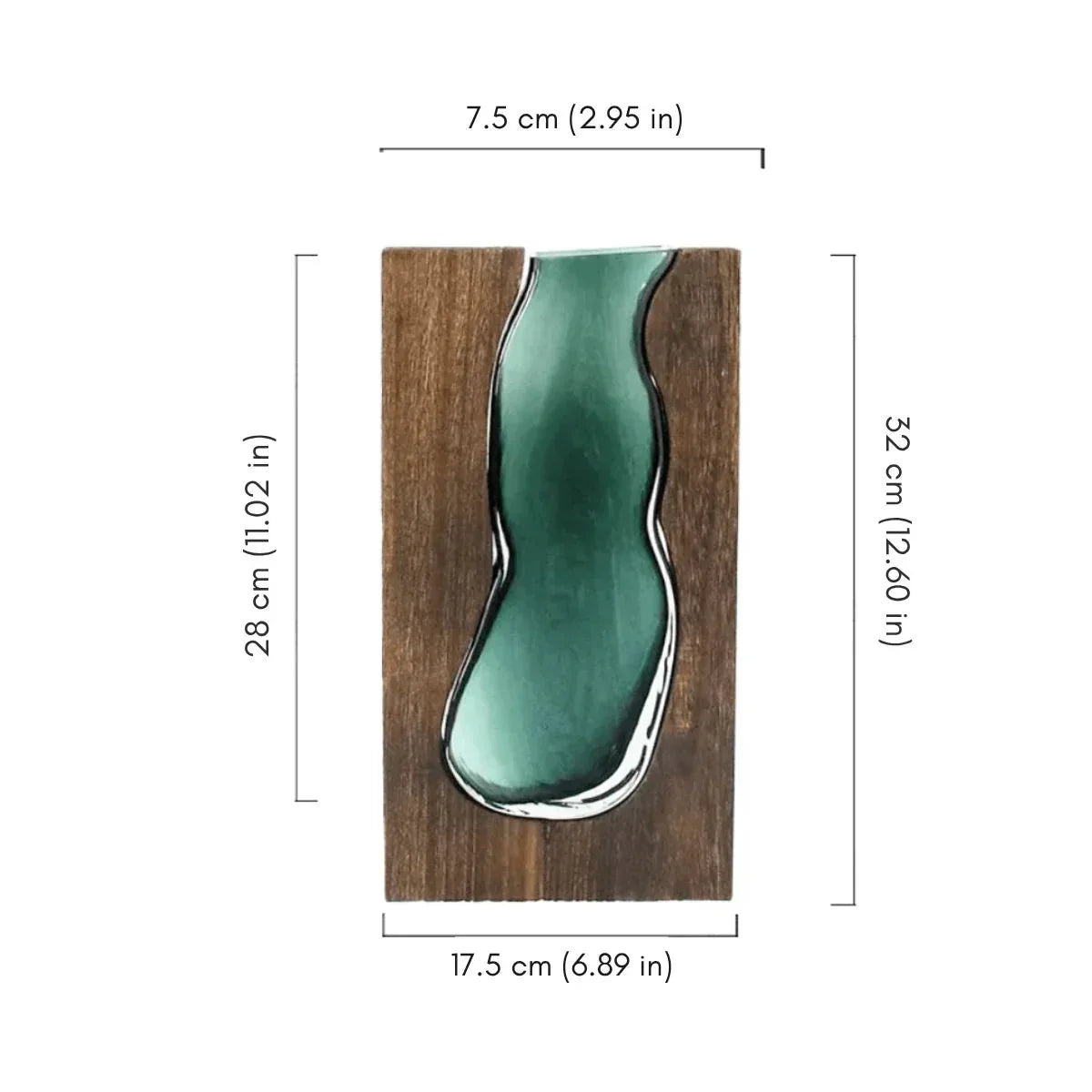 Houten bloemenvaas met glazen inzet voor verse bloemen