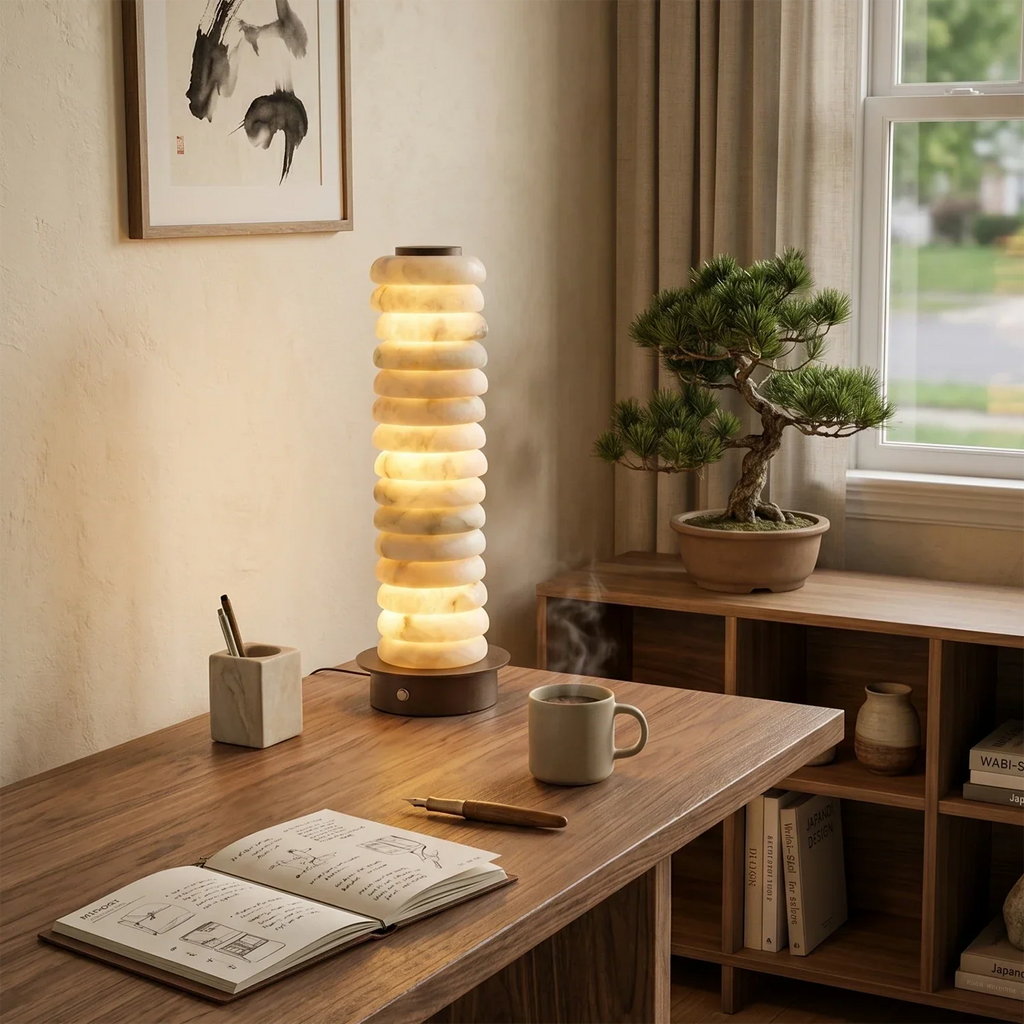 Multi-Tiered Alabaster Table Lamp | wildoxy