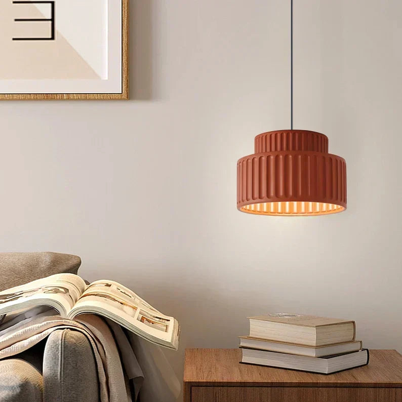 Liora Pleated Shade Hanging Light — Nordic Cream Pendant