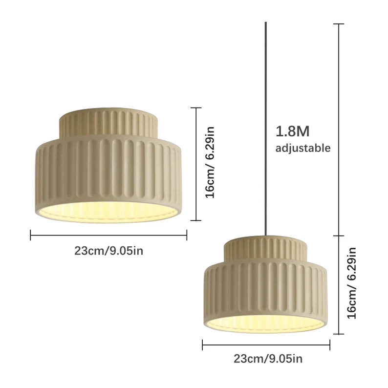 Liora Pleated Shade Hanging Light — Nordic Cream Pendant