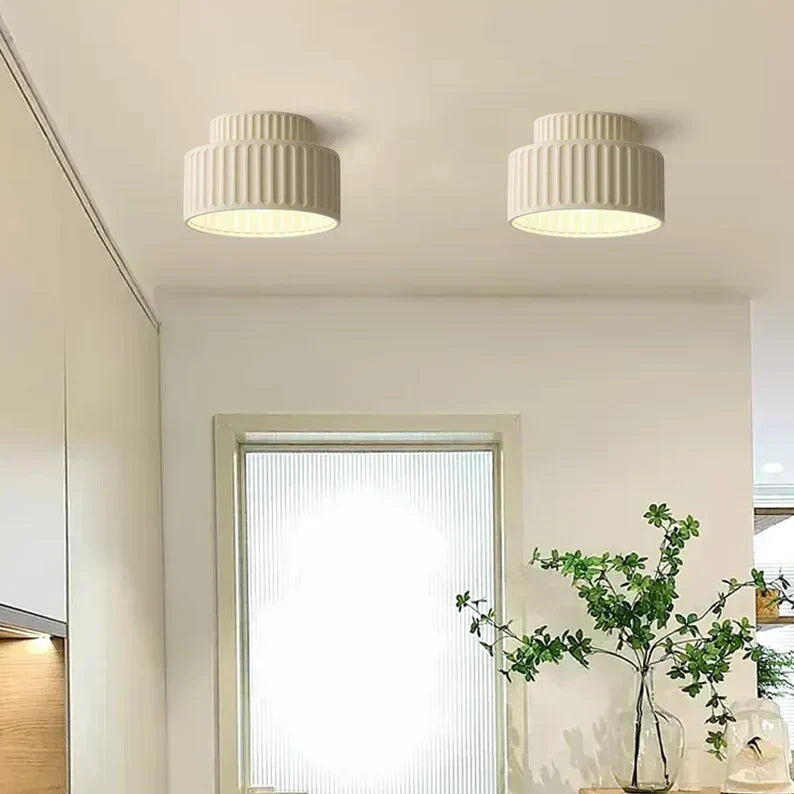 Liora Pleated Shade Hanging Light — Nordic Cream Pendant