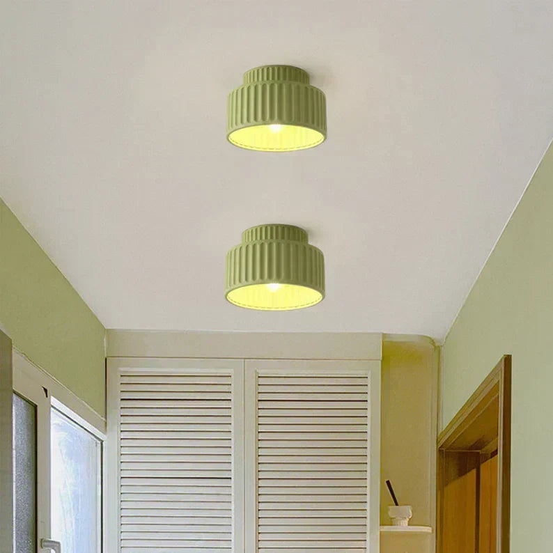 Liora Pleated Shade Hanging Light — Nordic Cream Pendant
