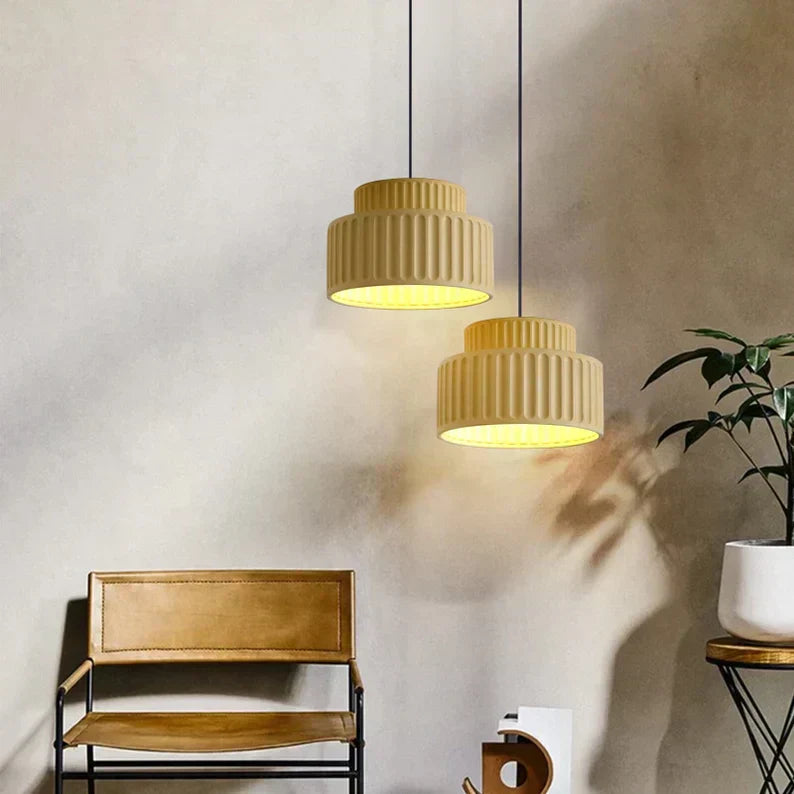 Liora Pleated Shade Hanging Light — Nordic Cream Pendant