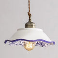 Plate Silhouette Pendant Light — Azulejo Inspired Design, LED Bulb Included