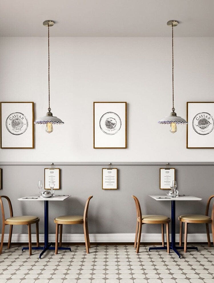 Plate Silhouette Pendant Light — Azulejo Inspired Design, LED Bulb Included