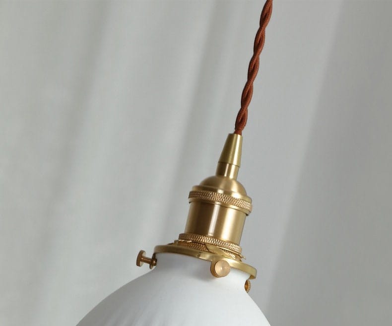 Japanese Ribbed Ceramic LED Pendant Light — Short Cylinder Design