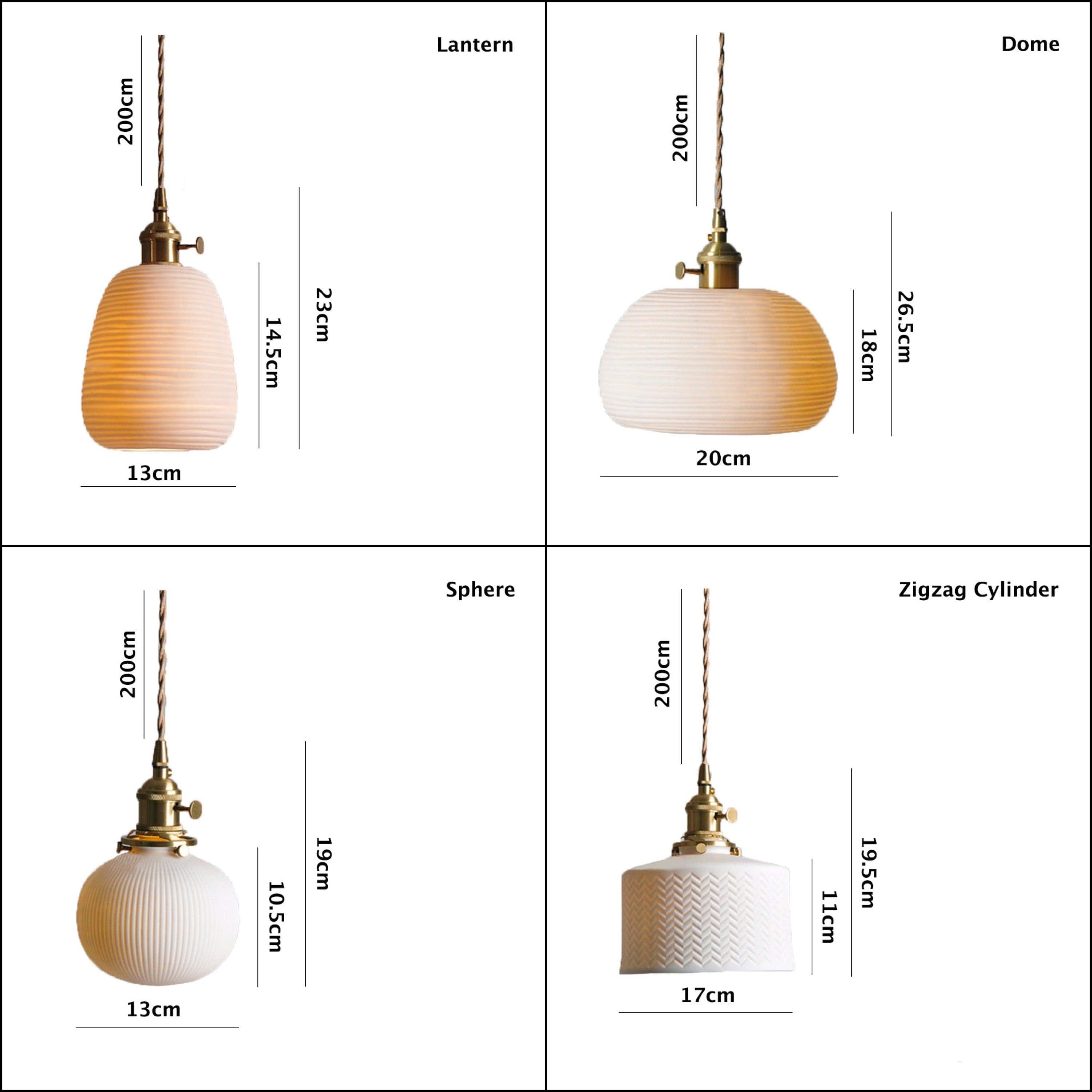 Kizumi Cylinder Ceramic Pendant Light — Ribbed Finish, Bulb Included