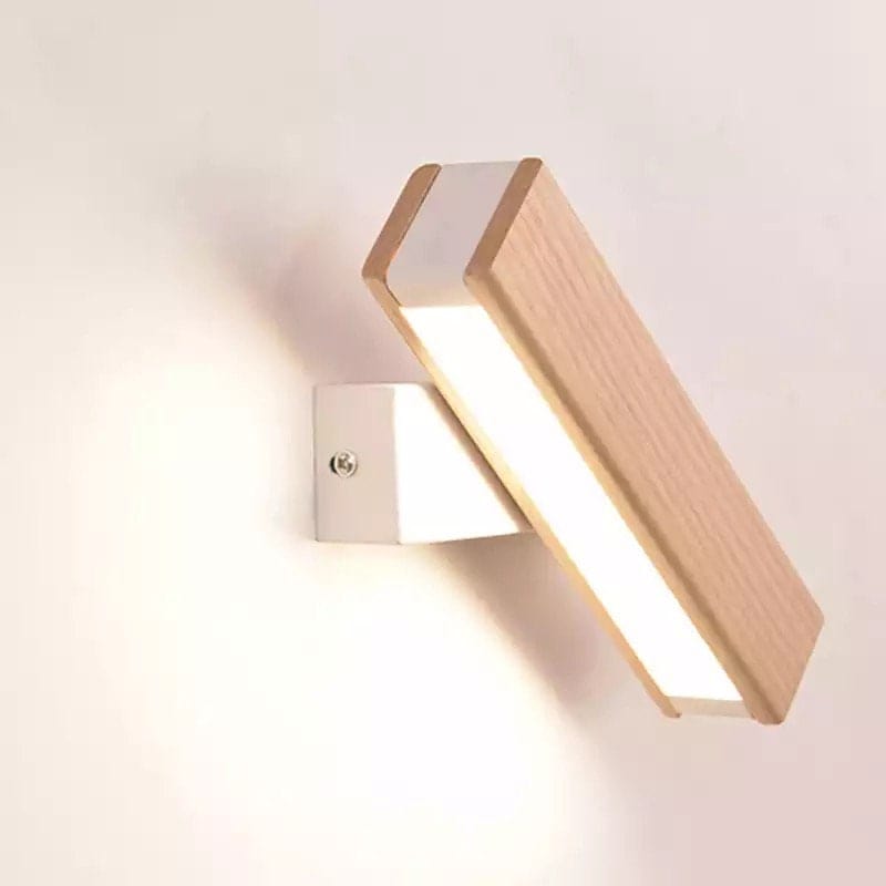 AstraWood Dimmable LED Wall Lamp — Ash Wood Body, Rotating Head