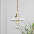 Aurela Art Deco Pendant Light — Glazed Ceramic Tutu Shade, LED Bulb Included