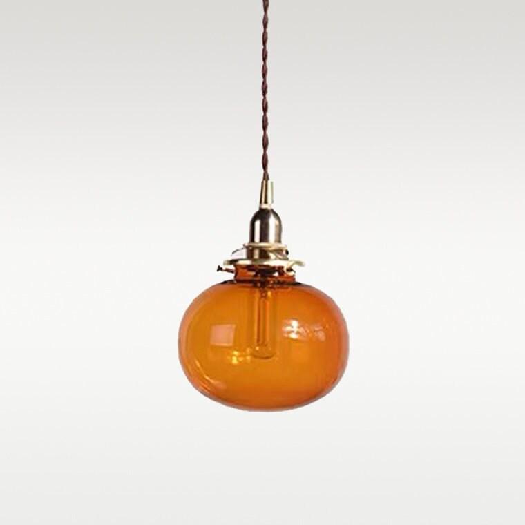 Suspension vintage Aurora en verre en forme de boule — ampoule LED incluse, abat-jour en verre rond